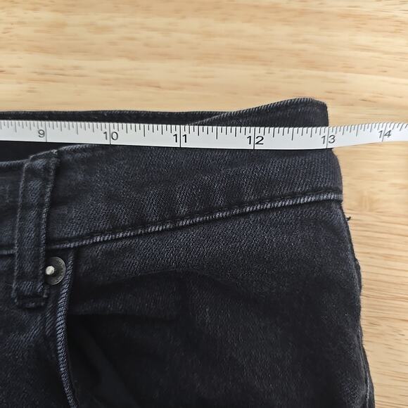 Reformation Womens Size 27‎ Black Emma High Rise Wide Leg Raw Hem Jeans 17800 - Picture 6 of 11